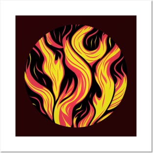 Abstract Fire Circle || Vector Art Flames Posters and Art